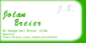 jolan breier business card